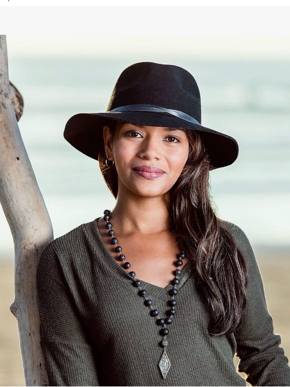 Women's Petite Aspen Fedora in Black